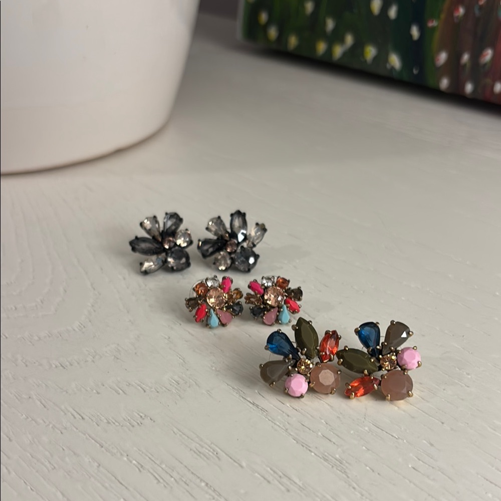 Set of Three (3) J Crew Stone Earrings!!